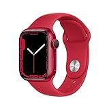 Apple Watch Series 7 (GPS, 41mm) Reloj Inteligente con Caja de Aluminio (Product) Red - Correa Deportiva (Product) Red - Talla única. Monitor de entreno, Resistencia alagua