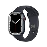 Apple Watch Series 7 (GPS+ Cellular, 45mm) Reloj Inteligente con Caja de Aluminio en Color Medianoche - Correa Deportiva en Color Medianoche - Talla única. Monitor de entreno, Resistencia alagua