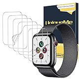 [6 Pack] UniqueMe Protector de Pantalla para Apple Watch 44mm Series 7/6/5/4/SE, [Caso amistoso] [Película Flexible] Soft HD Clear Anti-Scratch con