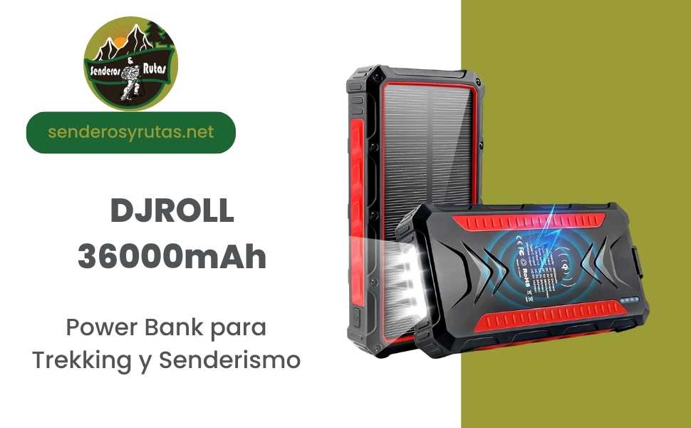 ¡Potencia tus aventuras con el Power Bank Solar DJROLL 36000 mAh! ¡Hazte ya con el tuyo y obtén energía sin limitaciones!